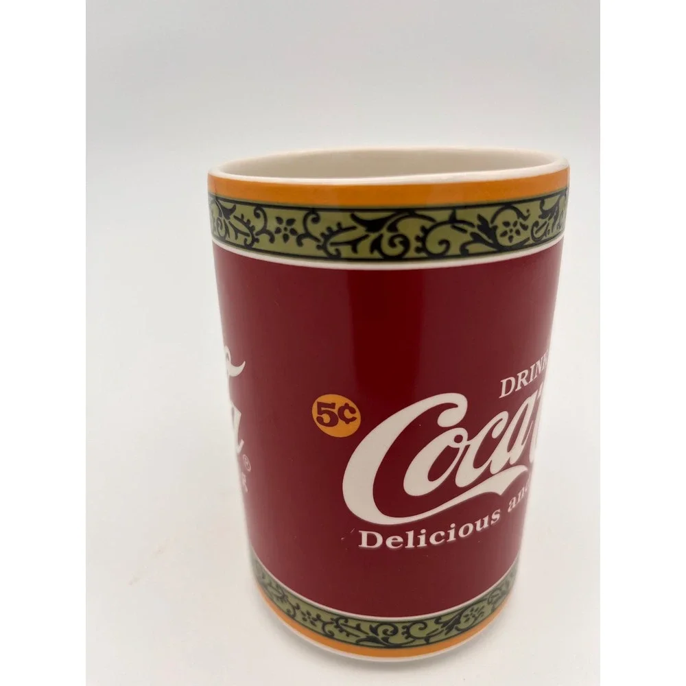 Coca-Cola Ceramic Bathroom Tumbler Red Vintage Style Toothbrush Holder 5 Cent